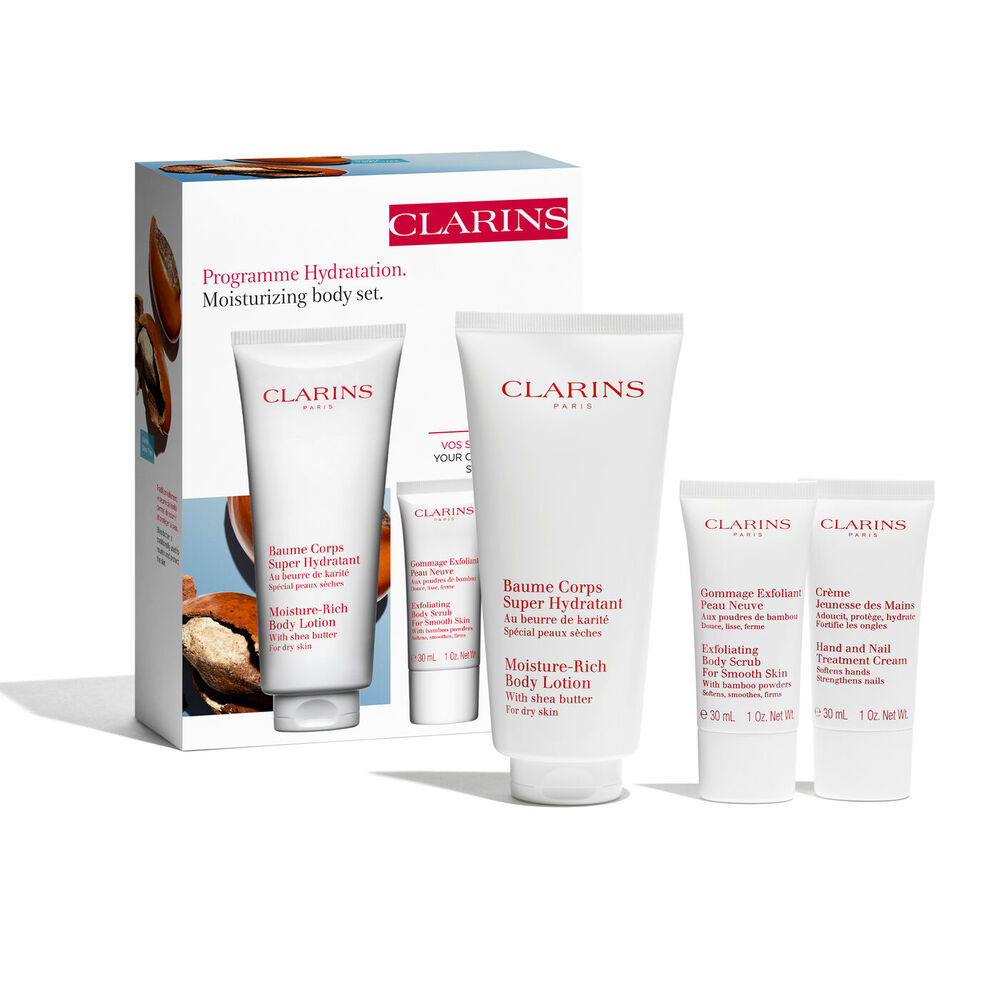 Coffret Baume Corps Super Hydratant, Gommage Exfoliant Peau Neuve et Crème Jeunesse des Mains