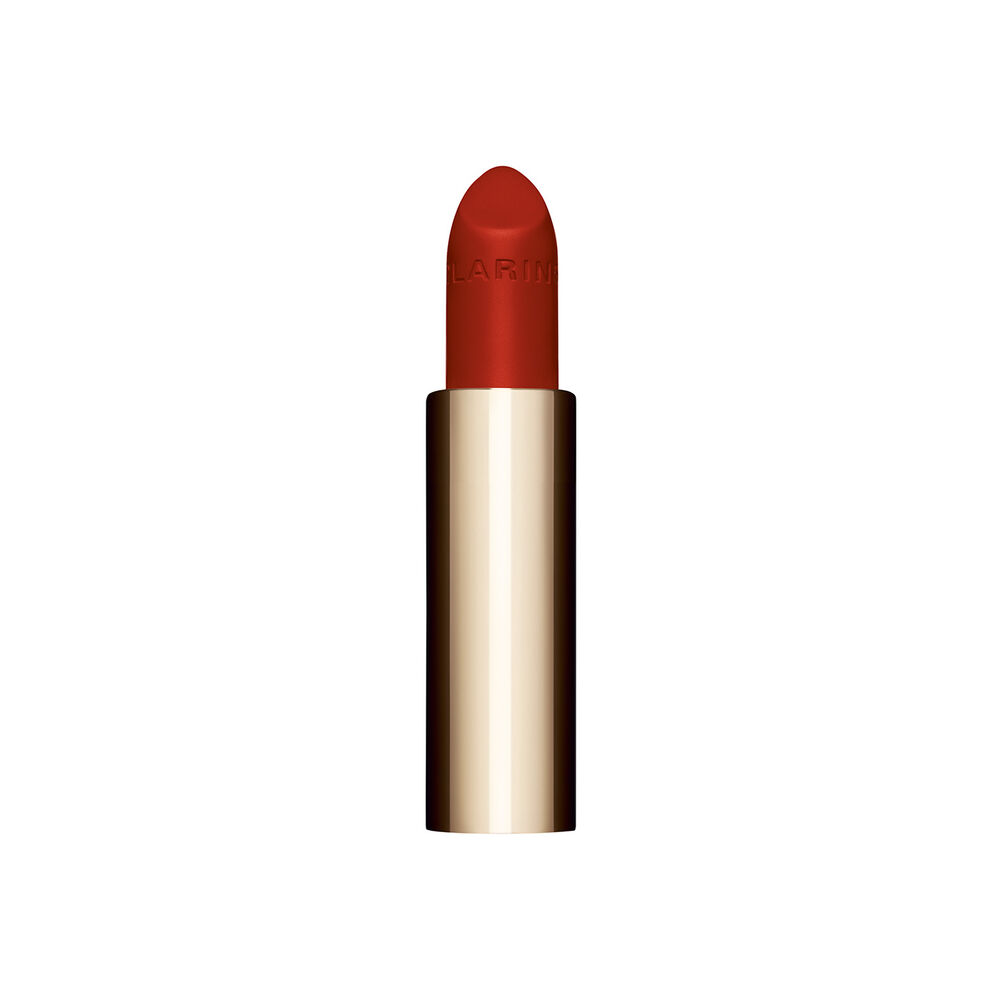 Plan produit du rouge &agrave; l&egrave;vres rechargeable Joli Rouge en teinte rouge orange 782 V de Clarins, soulignant son design durable