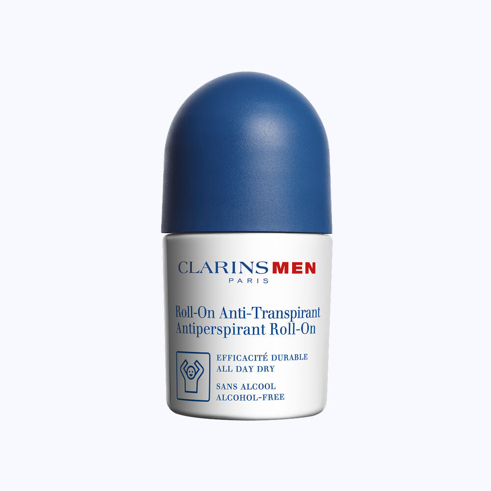 Roll-on anti-transpirant Clarins Men, un d&eacute;odorant pour homme con&ccedil;u pour offrir une protection et une fra&icirc;cheur longue dur&eacute;e au quotidien.