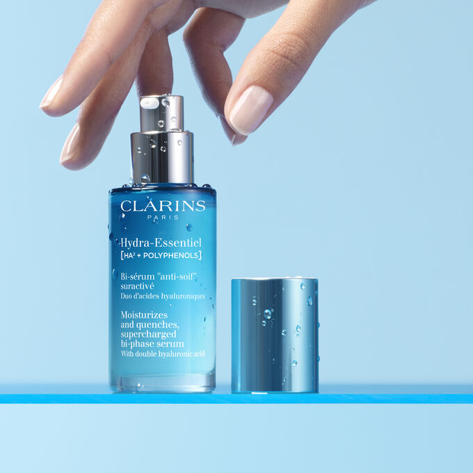 Résultats avant/après sur la peau du Bi-Sérum Hydra Essentiel