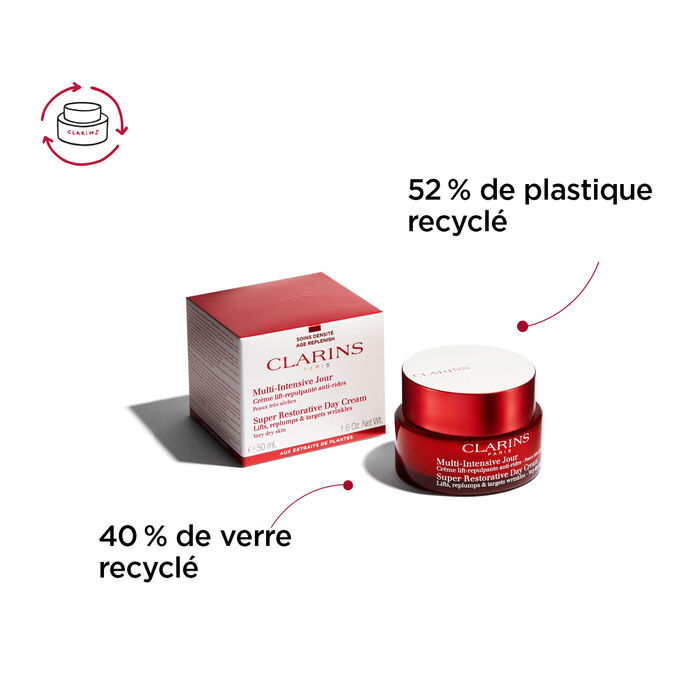 Pot et packaging Multi-Intensive Nuit - Toutes peaux fabriqués à partir de verre et de plastique recyclés