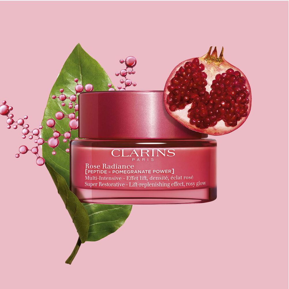 Plan produit Crème Rose Lumière Multi-Intensive enrichie en harungana, extrait de grenade et complexe de peptide