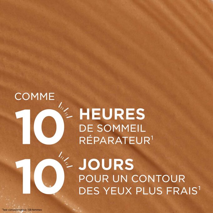 Texture du correcteur pour un effet bonne mine pendant 10&nbsp;heures et un contour des yeux plus frais en 10&nbsp;jours pour un regard repos&eacute;