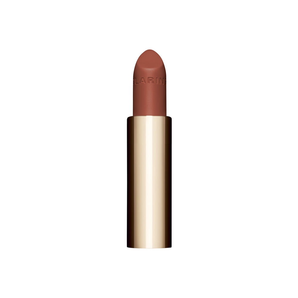 Plan produit du rouge &agrave; l&egrave;vres rechargeable Joli Rouge en teinte marron 784 V de Clarins, soulignant son design durable