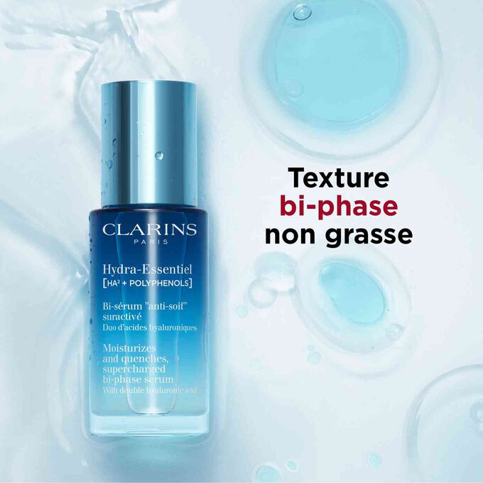 Texture gel biphasée non grasse du Bi-Sérum Hydra Essentiel