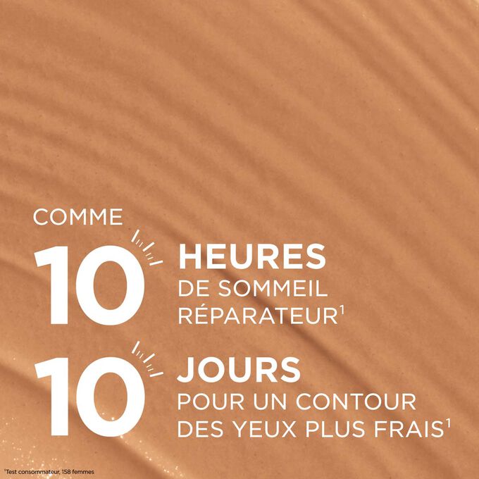 Texture du correcteur pour un effet bonne mine pendant 10&nbsp;heures et un contour des yeux plus frais en 10&nbsp;jours pour un regard repos&eacute;