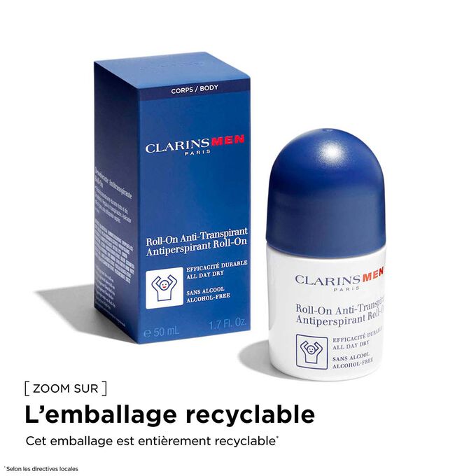 Ce d&eacute;odorant pour homme est pr&eacute;sent&eacute; dans un emballage circulaire compos&eacute; de mat&eacute;riaux enti&egrave;rement recyclables qui soutiennent nos objectifs de durabilit&eacute;.
