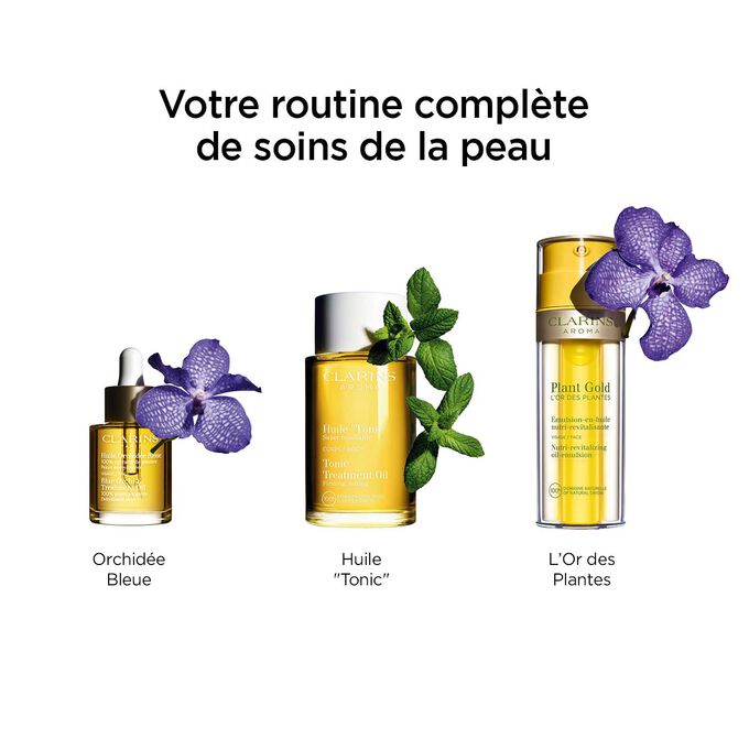 Routine de soin de la peau Huile Orchid&eacute;e Bleue avec Huile "Tonic" et l&rsquo;Or des Plantes