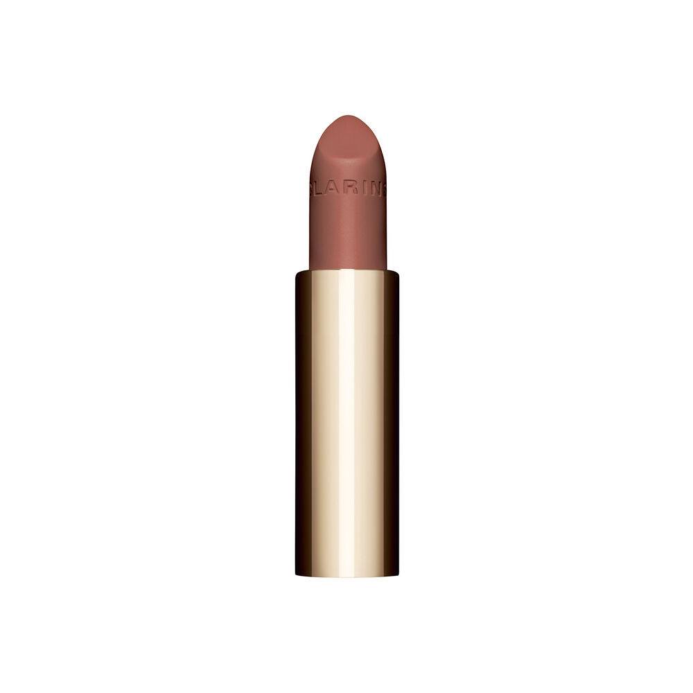 Plan produit du rouge &agrave; l&egrave;vres rechargeable Joli Rouge en teinte vieux rose 758 V de Clarins, soulignant son design durable