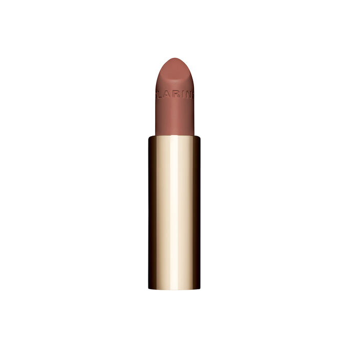 Plan produit du rouge &agrave; l&egrave;vres rechargeable Joli Rouge en teinte vieux rose 758 V de Clarins, soulignant son design durable