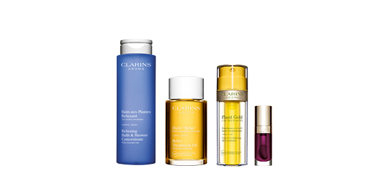 An animation of Clarins Aroma products