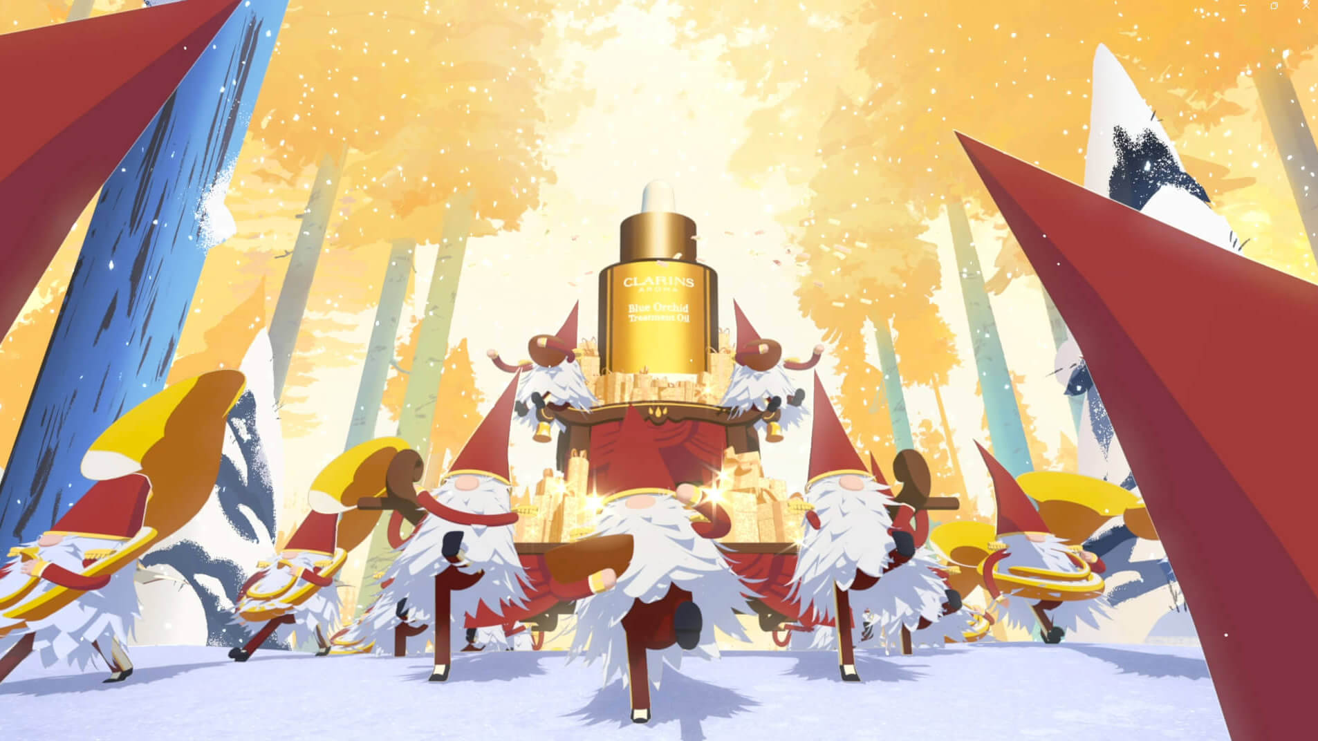 Illustration du film de Noël avec pause sur la parade des lutins