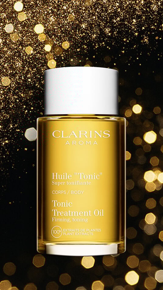 Plan produit Huile "Tonic" catégorie Soins du corps Black Friday Clarins 2025