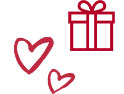 heart & gift pictogram