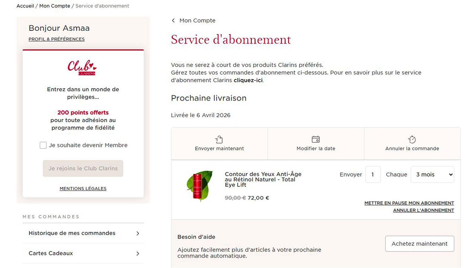 G&eacute;rez vos pr&eacute;f&eacute;rences d&rsquo;abonnement &agrave; partir de votre compte Clarins