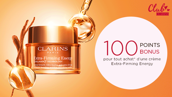 100 points bonus Club Clarins pour l'achat d'un Total Eye Lift ou d'une Recharge Total Eye Lift.